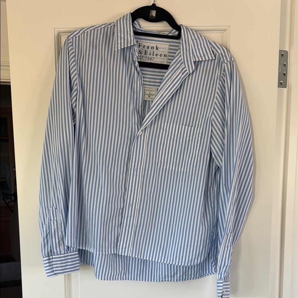 Frank & Eileen Blue and White Striped Shirt